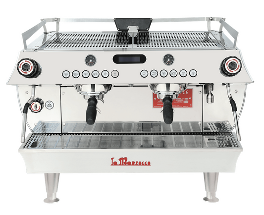La Marzocco GB5 S, two group  coffee machine on a white background