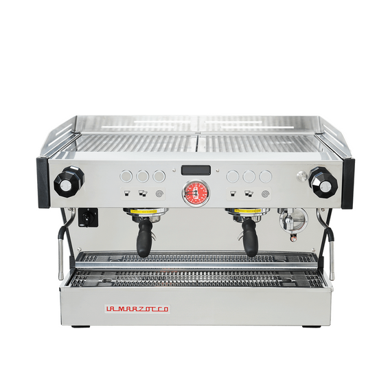La Marzocco Linea PB  two group espresso machine with visible Marzocco branding on a white background