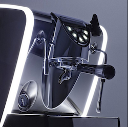 Musica showing the lights on the side, on grey background
