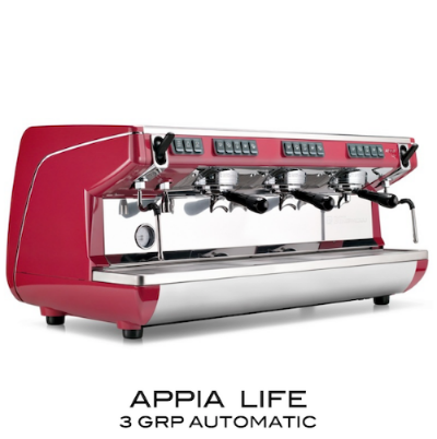 Nuova Simonelli Appia Life  3 group - red on wite background
