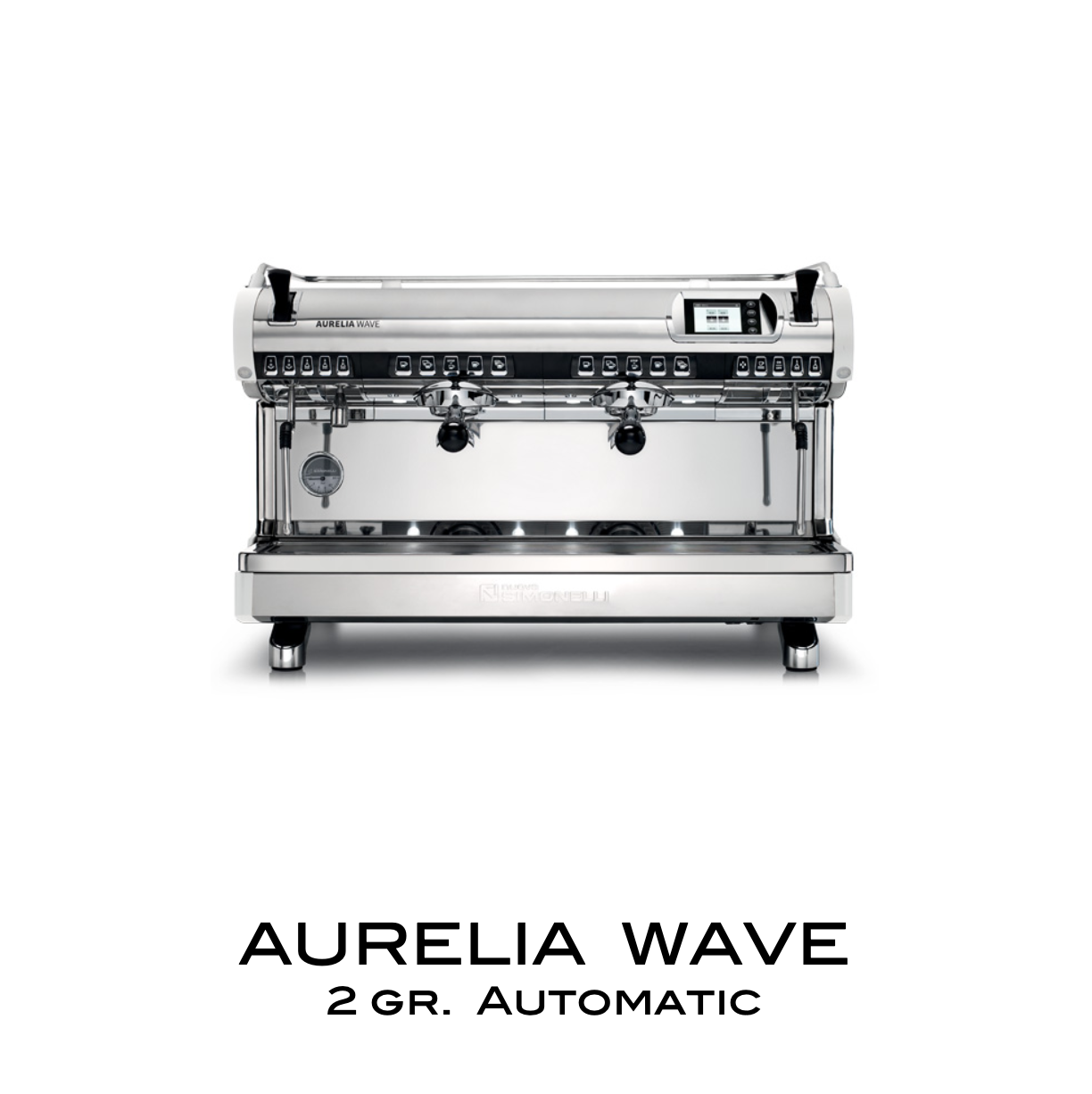 Nuova Simonelli Aurelia Wave 2 group, front view with white background