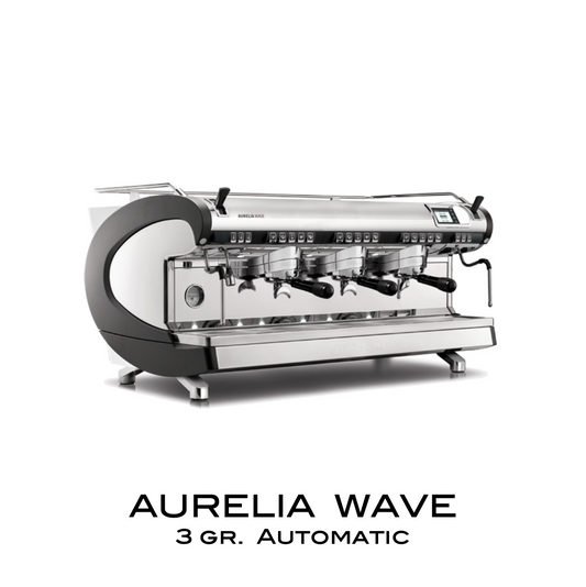 Nuova Simonelli Aurelia Wave, 3 group black on white background