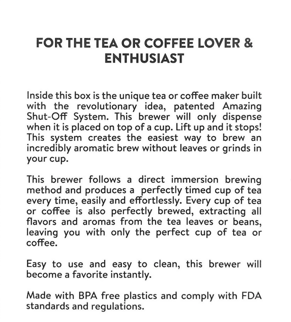 EZ Brew Portable Tea & Coffee Brewer - Full Immersion